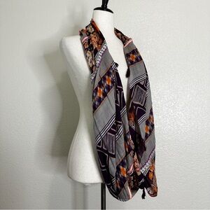 Urban Outfitters Ecote Boho Floral Tassel Infinity Circle Scarf